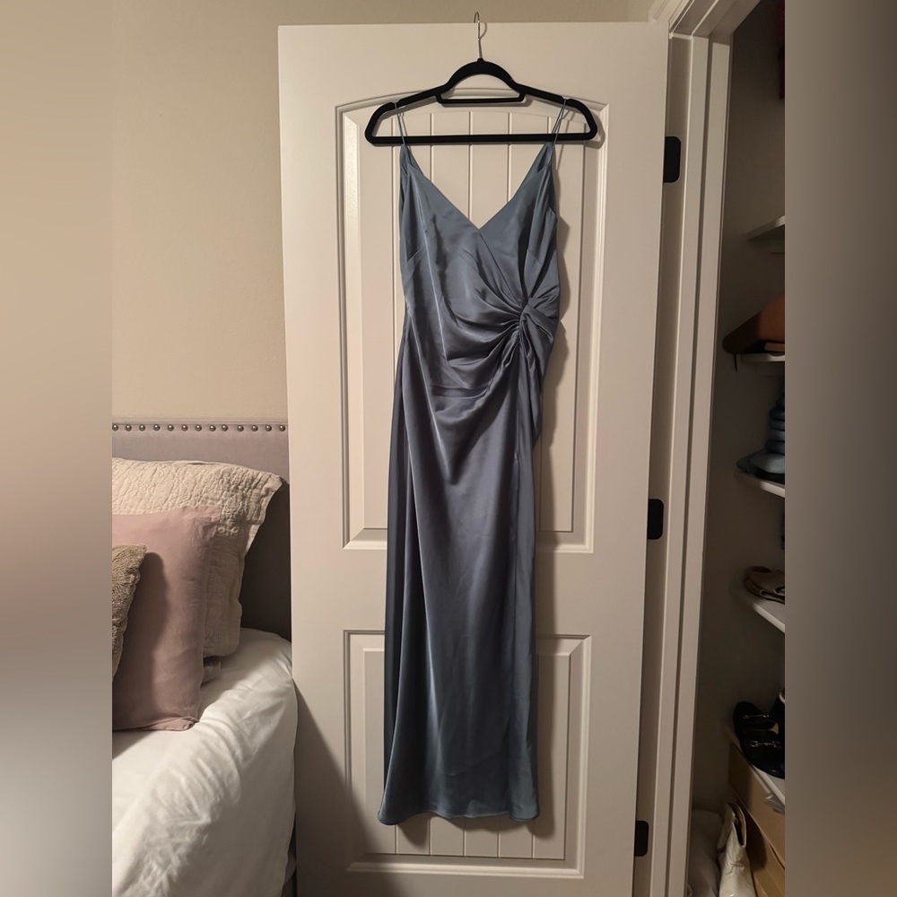 Asos Edition Satin Cami Maxi Dress With Drape Detail